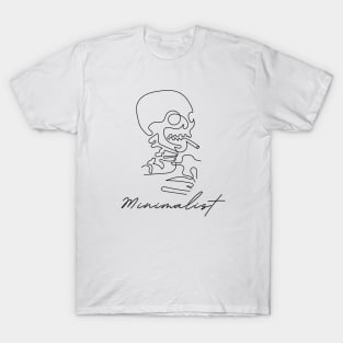 Funny Minimalist Skull - Minimalist Art T-Shirt
